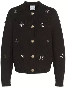 Barrie кашемировый кардиган с вышивкой, черный