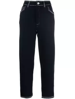 Barrie прямые брюки с завышенной талией, синий