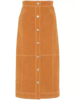 Barrie юбка миди с высокой талией, коричневый