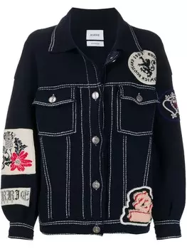 Barrie вязаный жакет с нашивкой, синий