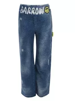 BARROW эластичные брюки с логотипом, синий