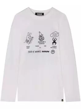 BARROW футболка с графичным принтом, белый