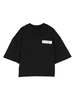 Barrow футболка с графичным принтом и кристаллами, черный