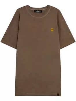 BARROW футболка с нашивкой-логотипом, коричневый