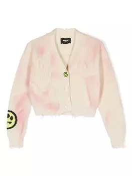 Barrow кардиган с эффектом потертости и принтом тай-дай, нейтральный цвет