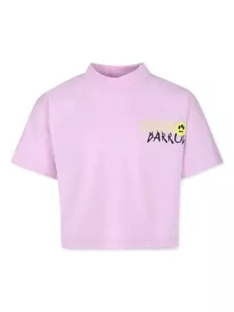 Barrow kids футболка из хлопка с логотипом, розовый