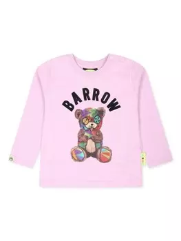 Barrow kids футболка из хлопка с логотипом, розовый