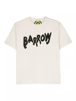 Barrow kids футболка из хлопка с принтом «смайлик», белый