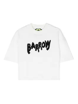 Barrow kids футболка с фактурным логотипом, белый