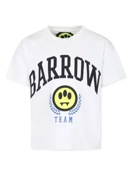 Barrow kids хлопковая футболка с принтом «улыбка», белый