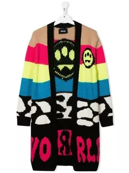 Barrow kids кардиган оверсайз в полоску, черный