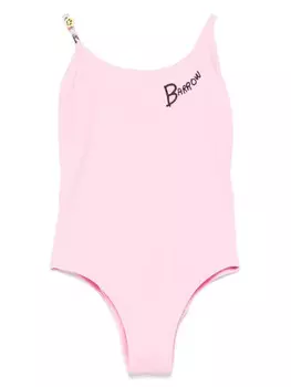 Barrow kids купальник с вышитым логотипом, розовый