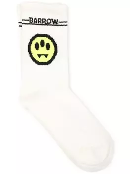 Barrow kids носки с логотипом, вязанные интарсией, белый