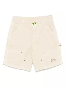 Barrow kids шорты с вышитым логотипом, нейтральный цвет