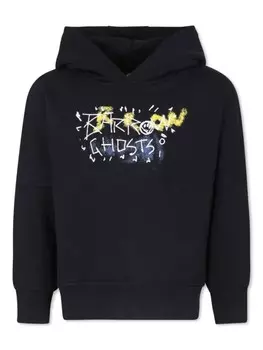 Barrow kids толстовка с капюшоном из хлопка с графическим принтом, черный