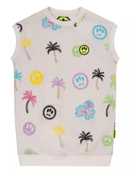 Barrow kids топ из джерси с принтом, серый