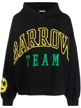 BARROW logo-stamp cotton hoodie, черный