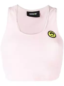 BARROW махровый топ с нашивкой-логотипом, розовый