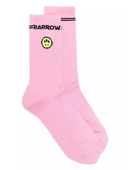 BARROW носки вязки интарсия с логотипом, розовый