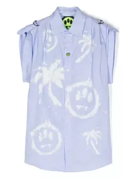 Barrow полосатая рубашка с принтом, синий