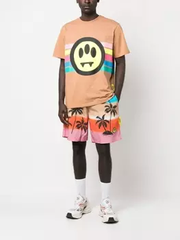 BARROW шорты-бермуды с принтом, синий