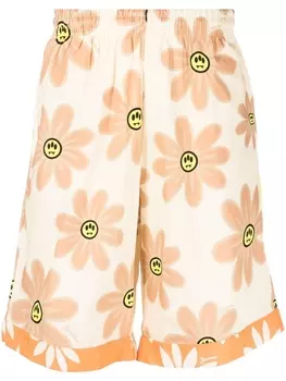 BARROW шорты с цветочным принтом, нейтральный цвет