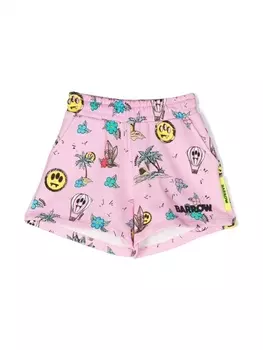 Barrow спортивные шорты с графичным принтом, розовый