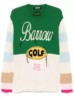 BARROW свитер вязки интарсия с логотипом, нейтральный