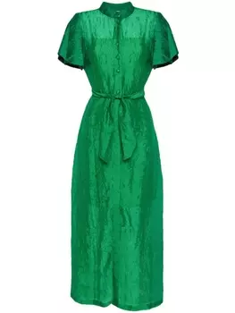 Baruni платье макси Clematis с поясом, зеленый