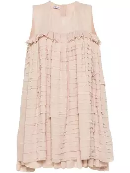 Baruni платье мини с оборками, нейтральный цвет