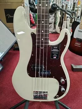 Бас-гитара Fender American Professional II Precision с накладкой из палисандра 2020 Olympic White American Professional II Precision Bass with Rosewood Fretboard