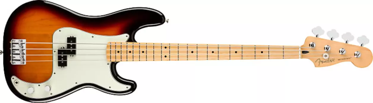 Бас-гитара Fender серии Player Precision Bass. Кленовый гриф, 3 цвета Sunburst - MIM PLAYERPBASSMN3TS