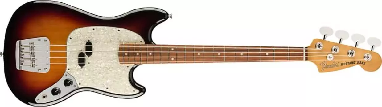 Бас-гитара Fender Vintera ‘60s Mustang, накладка на гриф Pau Ferro, 3 цвета Sunburst с чехлом Deluxe Gig Bag Vintera '60s Mustang Bass