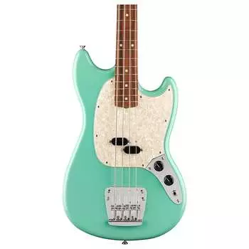 Бас-гитара Fender Vintera '60s Mustang с короткой мензурой, зеленая морская пена с сумкой для переноски 149653373