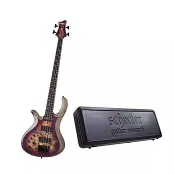 Бас-гитара Schecter Riot-4 для левой руки в комплекте Aurora Burst с универсальным жестким чехлом для бас-гитары Schecter Schecter Riot-4 Left-Hand Bass Guitar in Aurora Burst with Schecter Hard Case