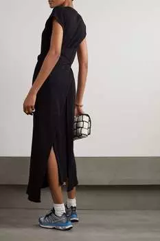 BASERANGE + NET SUSTAIN Платье Shaw в рубчик из хлопка и конопли, черный