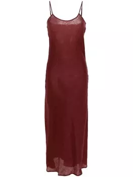 Baserange платье миди из органического льна, красный