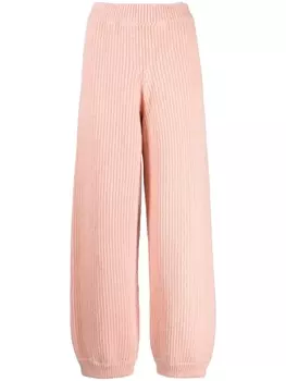 Baserange ribbed knitted trousers, розовый