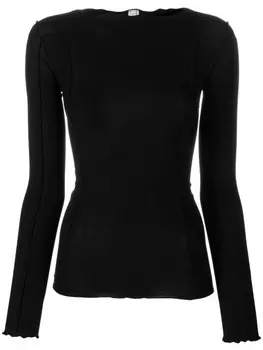 Baserange топ в рубчик с длинными рукавами, черный