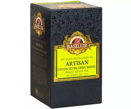 BASILUR Эксклюзивный зеленый цейлонский чай из низин с одной плантации. Состоит исключительно из отобранных вручную 50 г.