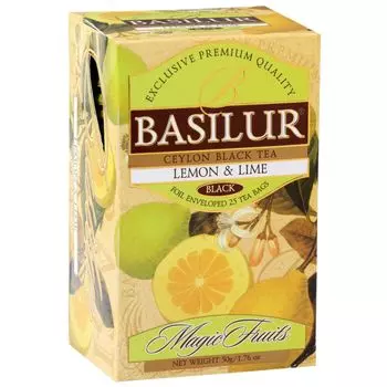 BASILUR Lemon Lime - Чай черный с Цейлона с натуральным ароматом лимона и лайма, 25х2 гх 6 шт. sarcia.eu