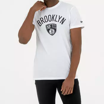 Баскетбольная футболка NBA Brooklyn Nets с короткими рукавами женская/мужская белая NEW ERA