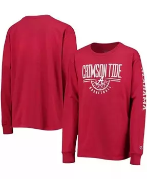 Баскетбольная футболка с длинными рукавами Big Boys and Girls Crimson Alabama Crimson Tide Basketball Champion, красный