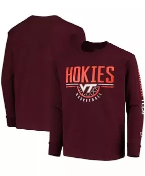 Баскетбольная футболка с длинными рукавами Big Boys and Girls Maroon Virginia Tech Hokies Champion, красный