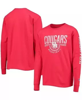 Баскетбольная футболка с длинными рукавами для мальчиков и девочек Scarlet Houston Cougars Champion, красный