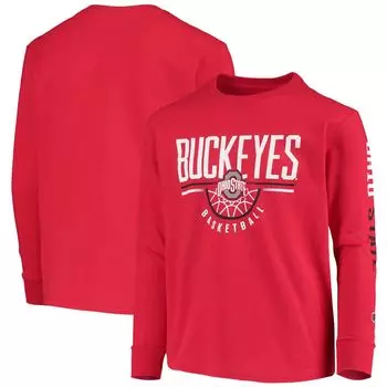Баскетбольная футболка с длинными рукавами среди юниоров Scarlet Ohio State Buckeyes Champion