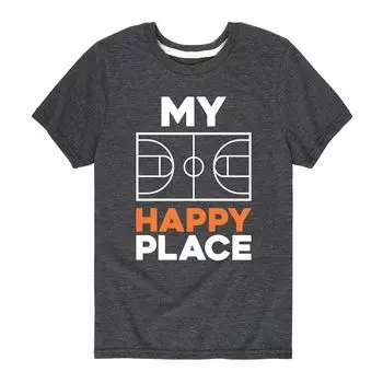 Баскетбольная футболка с рисунком My Happy Place для мальчиков 8–20 лет Licensed Character, серый