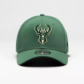 Баскетбольная кепка NBA Milwaukee Bucks женская/мужская зеленая NEW ERA, зеленый/черный/бежевый