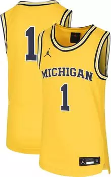 Баскетбольная майка Nike Youth Michigan Wolverines # 1 Maize Replica