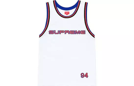 Майка Supreme Rhinestone Basketball, белый
